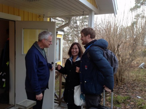 Welcome houseowner greats the guests Skärgård