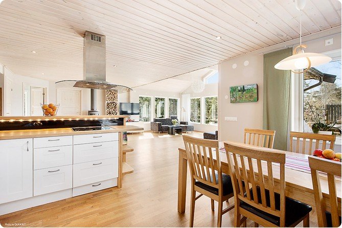 Kitchen area and living room