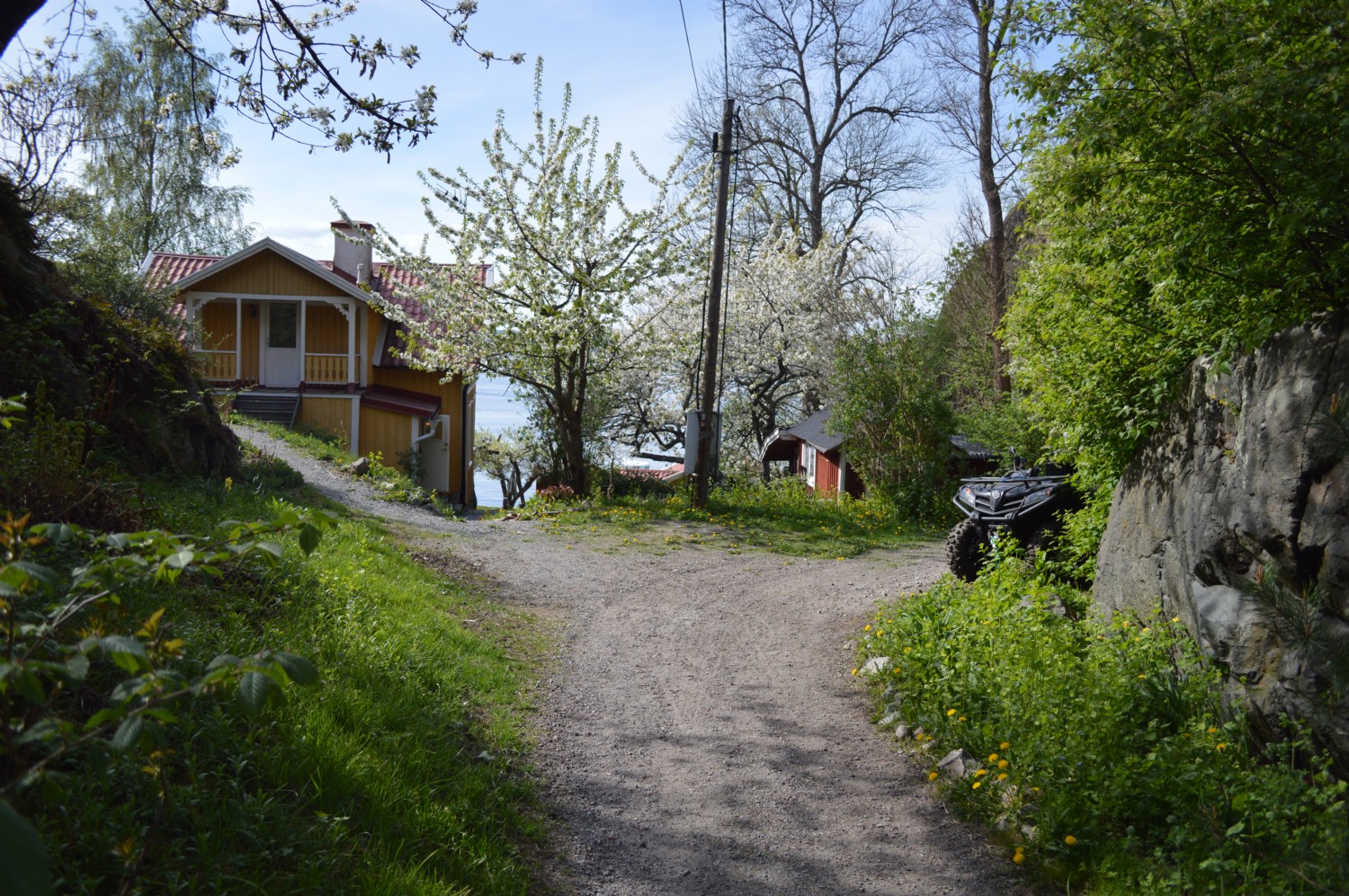 Framme vid grden/ Reached the property 