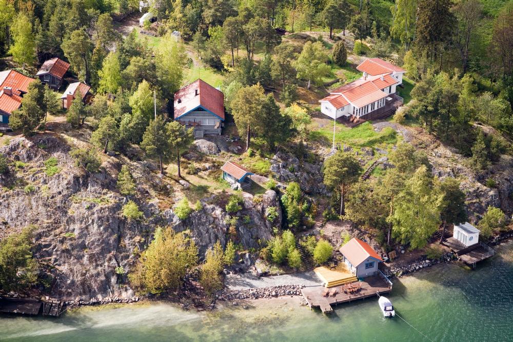 Flygfoto hus Vadviken/ view house Vadviken