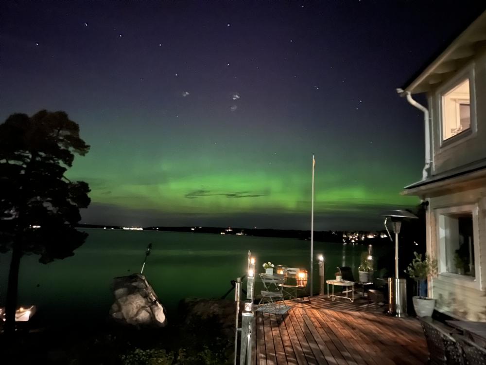 Northern lights over the sea