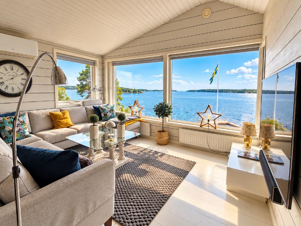 Living room with TV upper floor