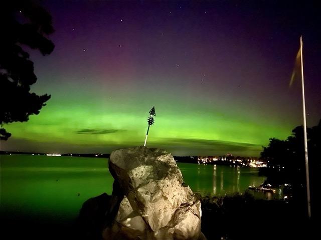 Northern lights over the sea